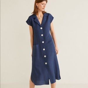 Mango linen maxi dress